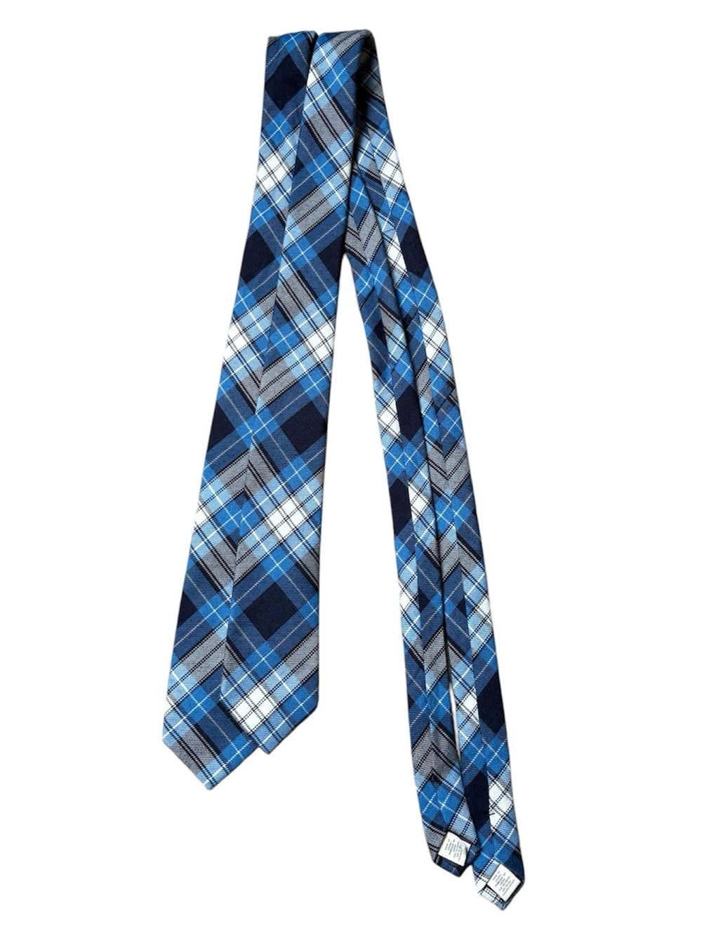 Land’s End Clear Blue Plaid Uniform Neck Tie-Set of 2